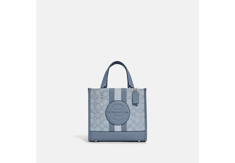 Dempsey Tote 22 In Signature Jacquard With Stripe And Coach Patch