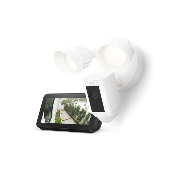 Ring Floodlight Cam Wired Plus bundle with Echo Show 5 (2nd Gen) 戶外監視器