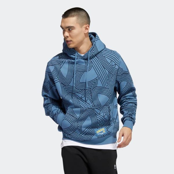 ADIDAS ORIGINAL ATHLETIC CLUB ALLOVER PRINT HOODIE 愛迪達 帽T