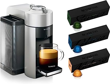 Nespresso ENV135S Vertuo Evoluo Coffee and Espresso Machine by De’Longhi