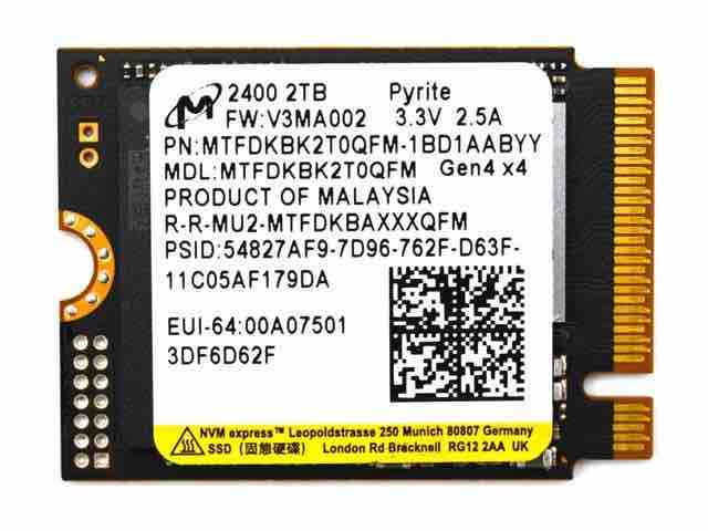 2TB Micron 2400 M.2 2230 NVMe PCIe 4.0×4 SSD MTFDKBK2T0QFM-1BD1AABYYR