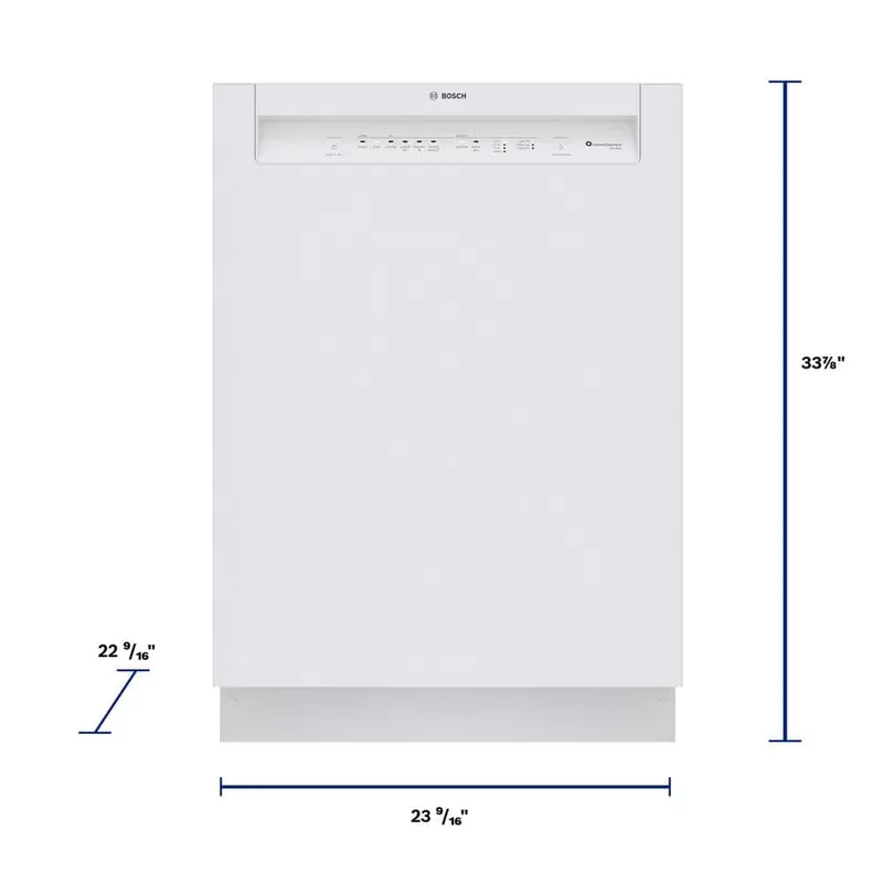 Bosch 100 Series 24 in. White Front Control Tall Tub Dishwasher with Hybrid Stainless Steel Tub, 50 dBA 洗碗機