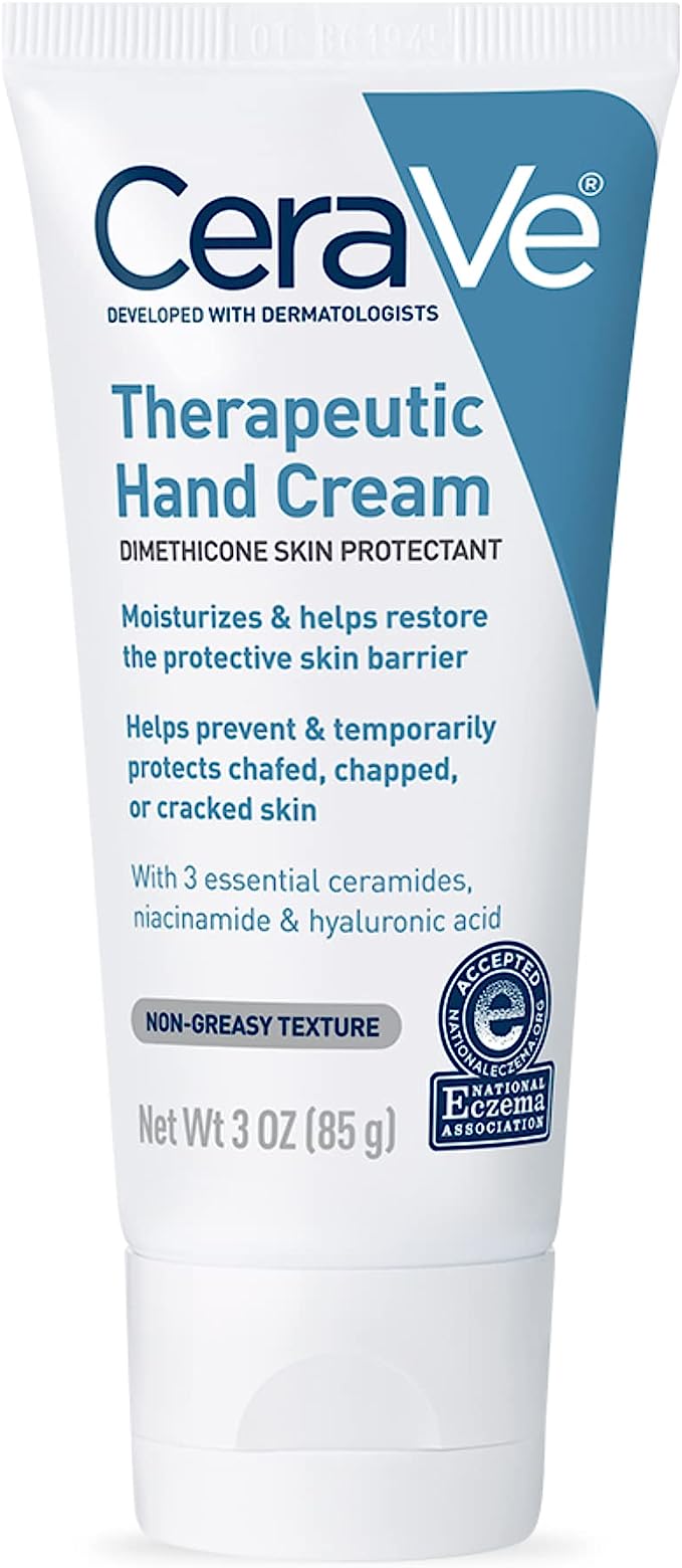 CeraVe Therapeutic Hand Cream for Dry Cracked Hands With Hyaluronic Acid and Niacinamide