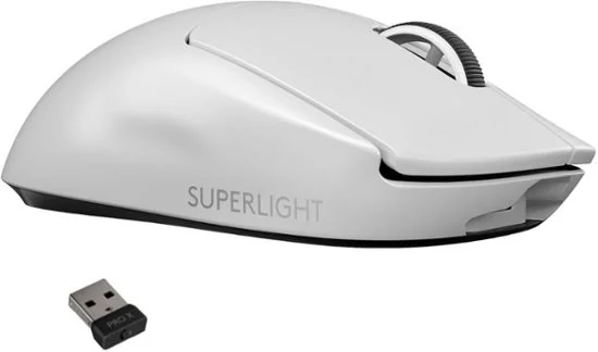 Logitech PRO X SUPERLIGHT Lightweight Wireless Optical Gaming Mouse with HERO 25K Sensor White 電競滑鼠