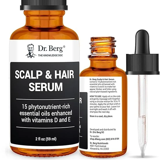 Dr Berg’s (All In One) Hair Growth Serum w/Jojoba Oil & Castor Oil For Fuller Thicker Hair