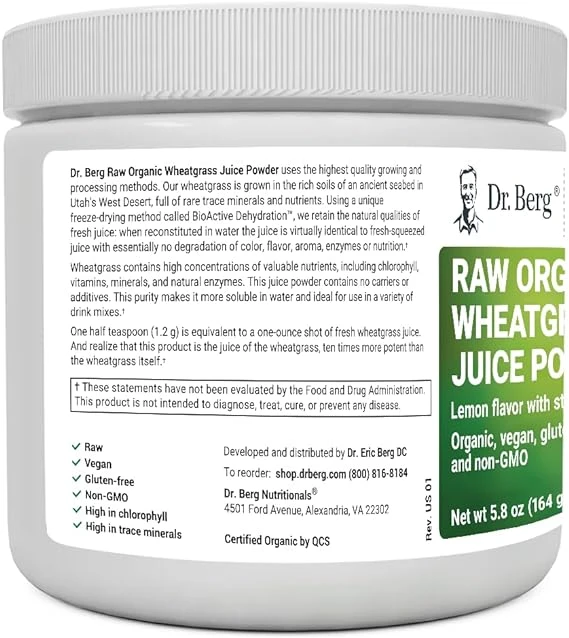 Dr. Berg USDA Certified Organic Green Powder Superfood (60 Servings)