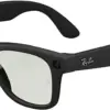 Ray-Ban Meta Wayfarer, Matte Black/Clear to G15 Green Transitions, Large