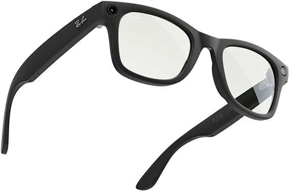 Ray-Ban Meta Wayfarer, Matte Black/Clear to G15 Green Transitions, Regular