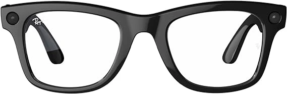 Ray-Ban Meta Wayfarer, Shiny Black/Clear, Large, High bridge