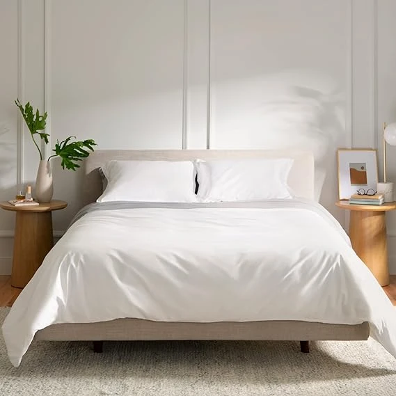 Purple PerfectStay Duvet Cover Easy to Assemble Pure White Full/Queen Three Piece 100% Cotton 床包+枕套