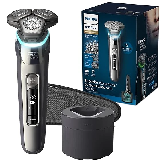 Philips Norelco 9500 Rechargeable Wet & Dry Electric Shaver with Quick Clean