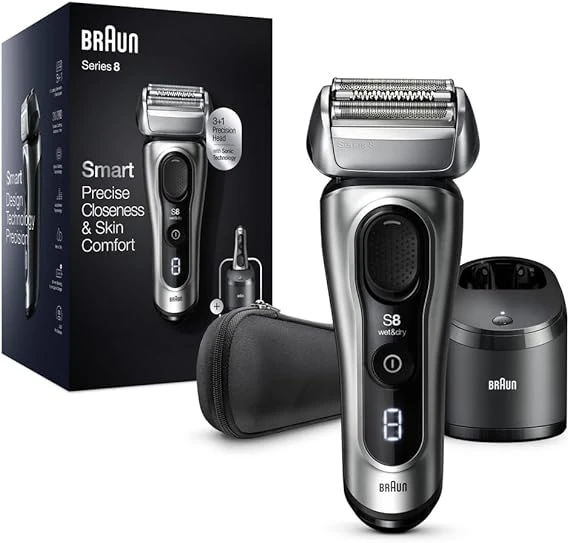 Braun Electric Razo Series 8 8457cc Electric Foil Shaver with Precision Beard Trimmer