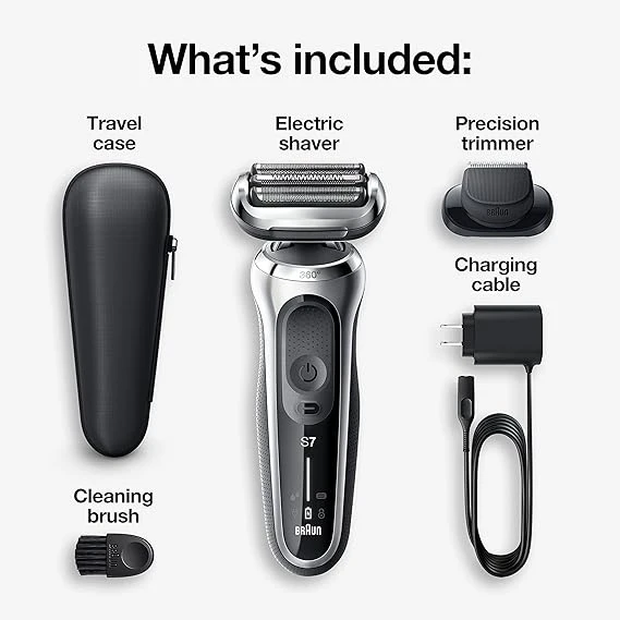 Braun Electric Razo Series 7 360 Flex Head Foil Shaver with Precision Beard Trimmer