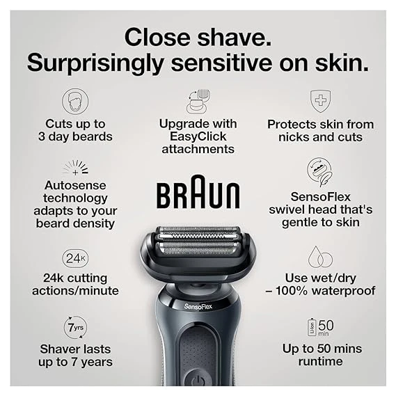 Braun Electric Shaver Series 6 6075cc for Sensitive Skin