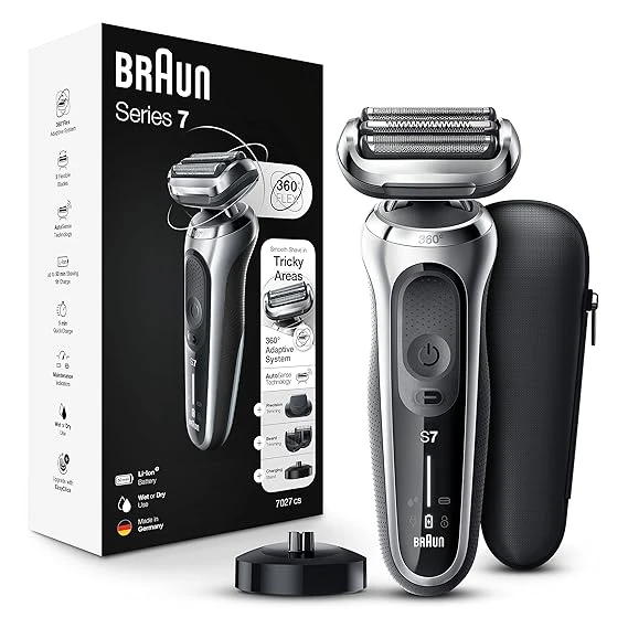 Braun Series 7 360 Flex Head Electric Shaver with Beard Trimmer for Men