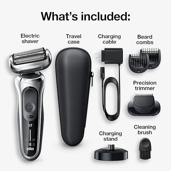 Braun Series 7 360 Flex Head Electric Shaver with Beard Trimmer for Men