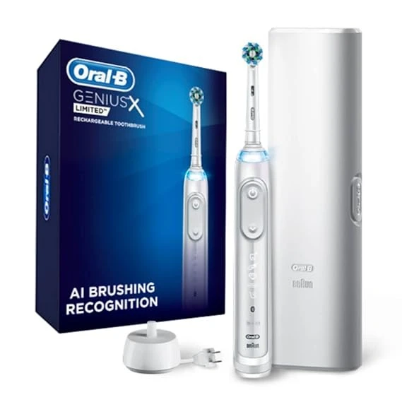 Oral-B Genius X Limited, Electric Toothbrush with Artificial Intelligence, Rechargeable Toothbrush (1) Replacement Brush Head, Travel Case
