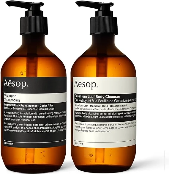 Aesop Geranium Leaf Body Cleanser and Shampoo 沐浴乳與洗髮精