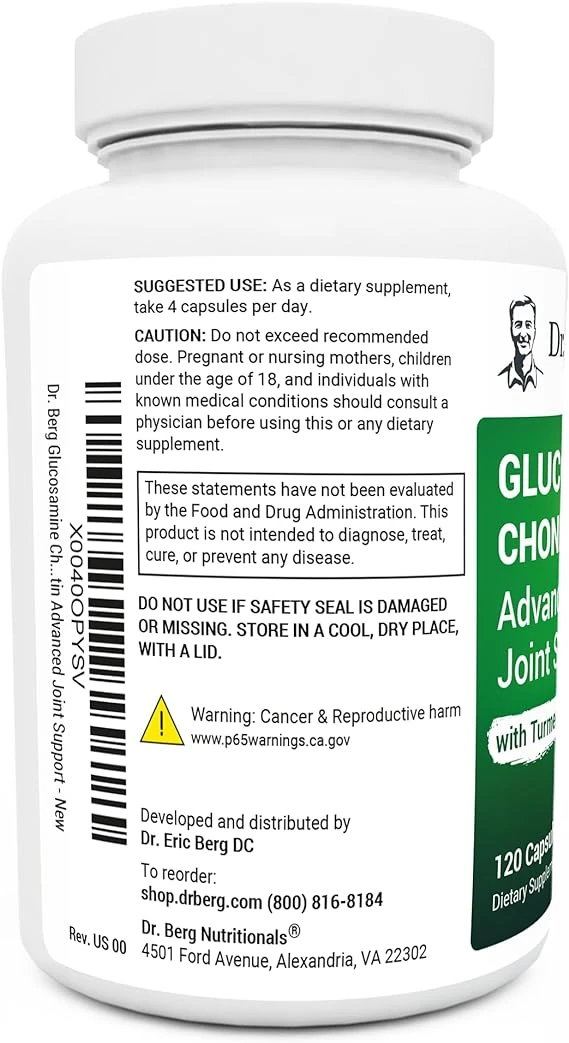 Dr. Berg Glucosamine Chondroitin MSM Turmeric & Boswellia