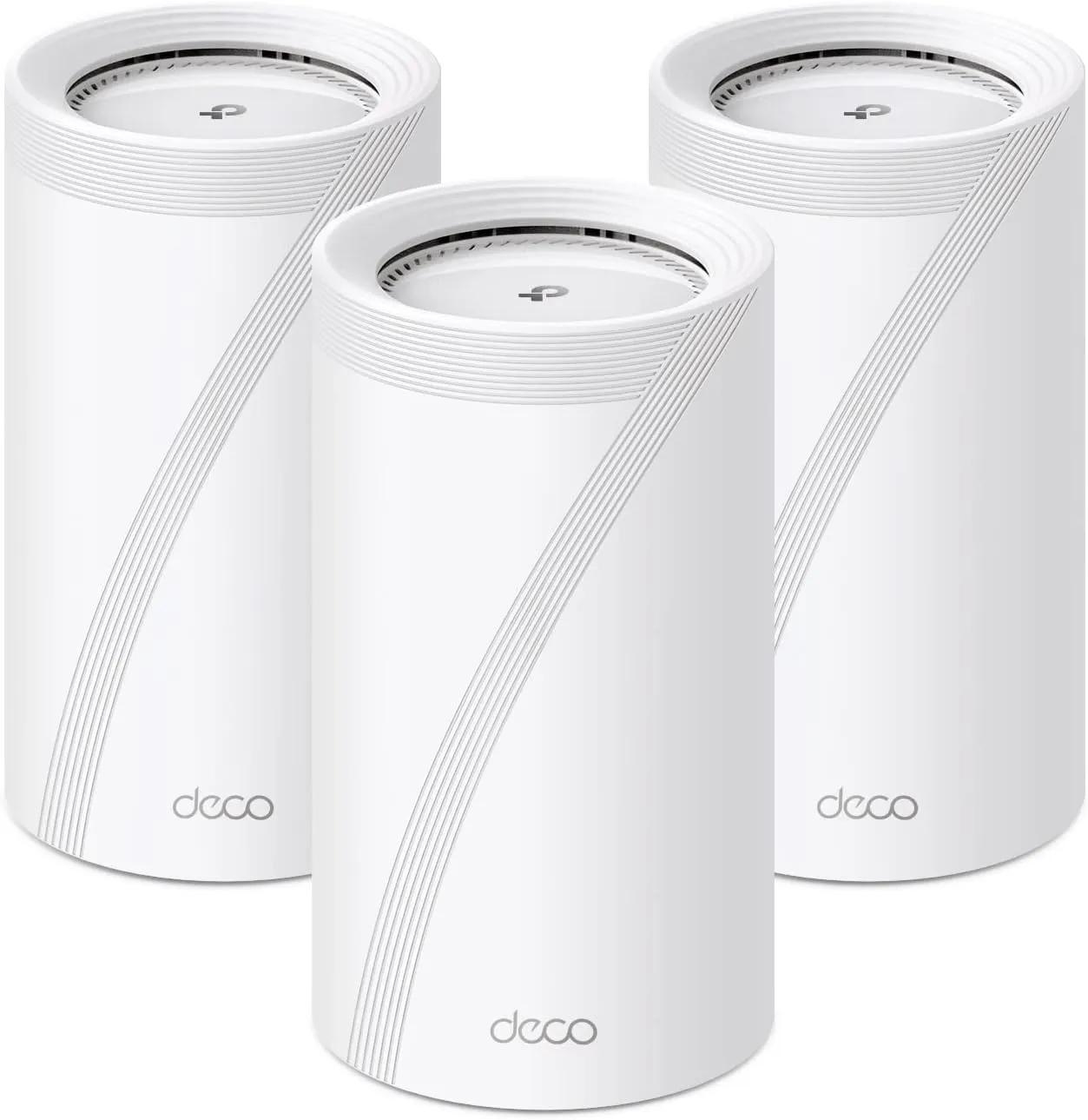 TP-Link Tri-Band WiFi 7 BE22000 Whole Home Mesh System (Deco BE85) | 12-Stream 22 Gbps | 2× 10G + 2× 2.5G Ports Wired Backhaul, 8× High-Gain Antennas | VPN, AI-Roaming, 4×4 MU-MIMO, HomeShield(3-Pack)