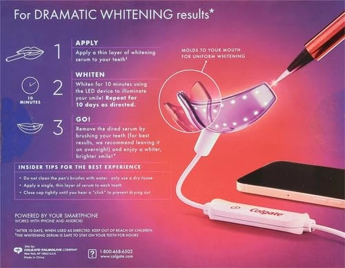 Colgate Optic White ComfortFit Teeth Whitening Kit with LED Light and Whitening Pen