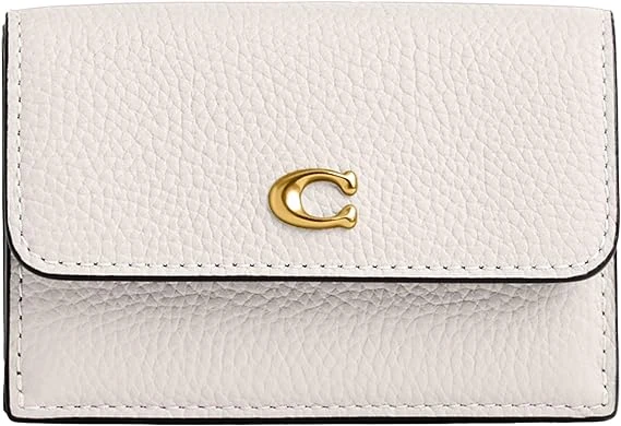 Coach Polished Pebble Leather Essential Mini Trifold Wallet