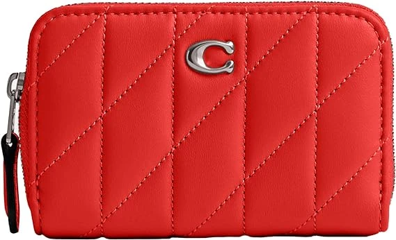 Coach Quilted Pillow Leather Essential Small Zip Around Card Case