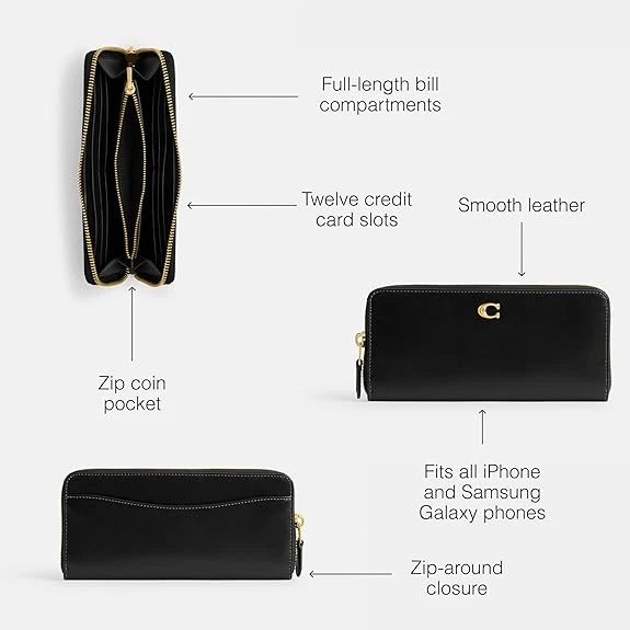 Coach Slim Accordion Zip