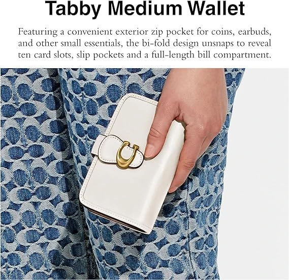 Coach Smooth Leather Tabby Medium Wallet