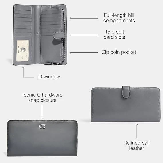 Coach Smooth Leather Skinny Wallet