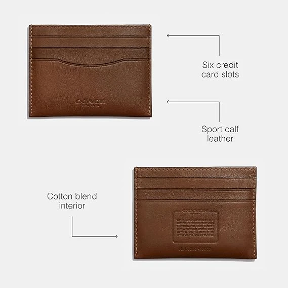 Coach Flat Card Case in Sport Calf