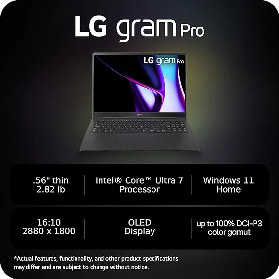 LG gram Pro 16-inch OLED Thin and Lightweight Laptop