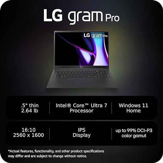 LG gram Pro 16-inch Thin and Lightweight Laptop