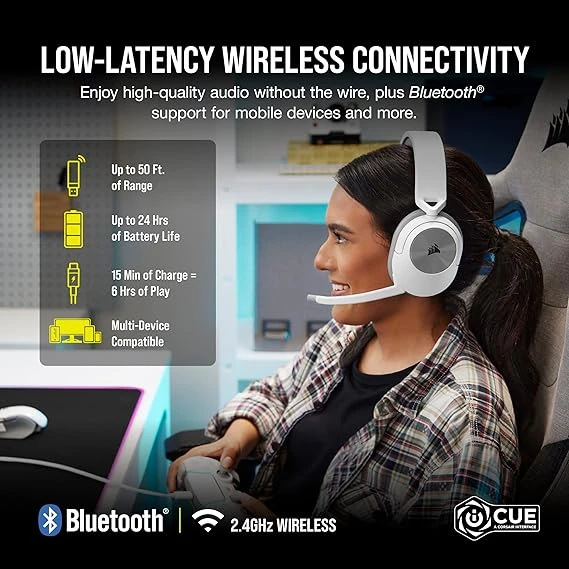 Corsair HS55 WIRELESS Multiplatform Lightweight Gaming Headset with Bluetooth 海盜船 輕量電競耳機麥克風