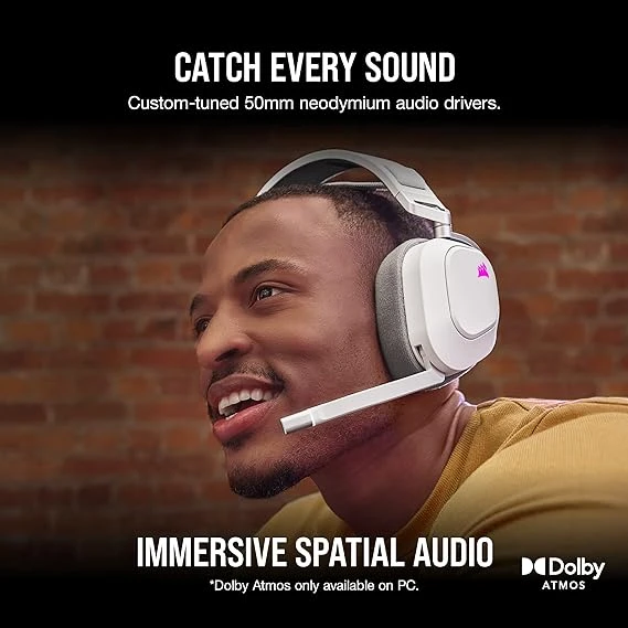 CORSAIR HS80 RGB WIRELESS Multiplatform Gaming Headset 海盜船 電競耳機麥克風