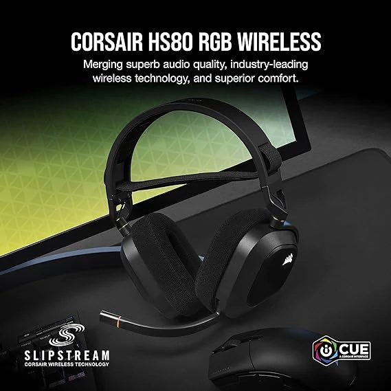CORSAIR HS80 RGB WIRELESS Multiplatform Gaming Headset 海盜船 電競耳機麥克風