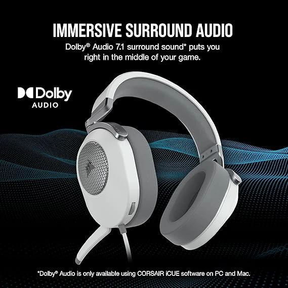 Corsair HS65 Surround Gaming Headset (Leatherette Memory Foam Ear Pads 海盜船 電競耳機麥克風