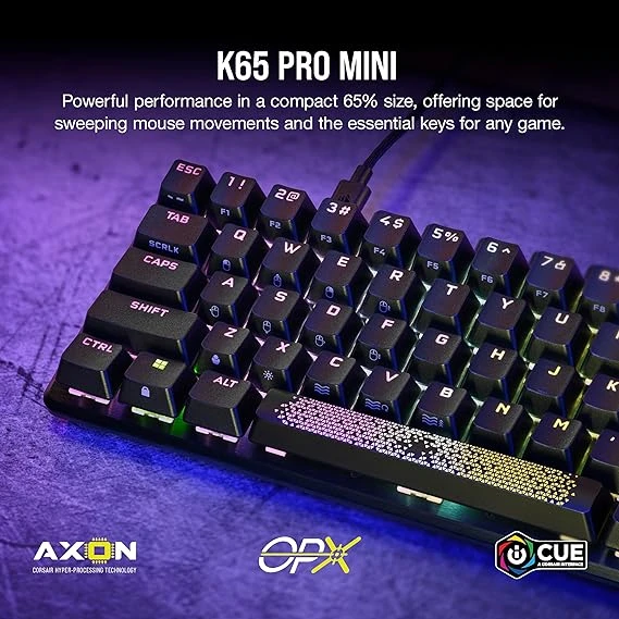 Corsair K65 PRO Mini RGB 65% Optical-Mechanical Wired Gaming Keyboard
