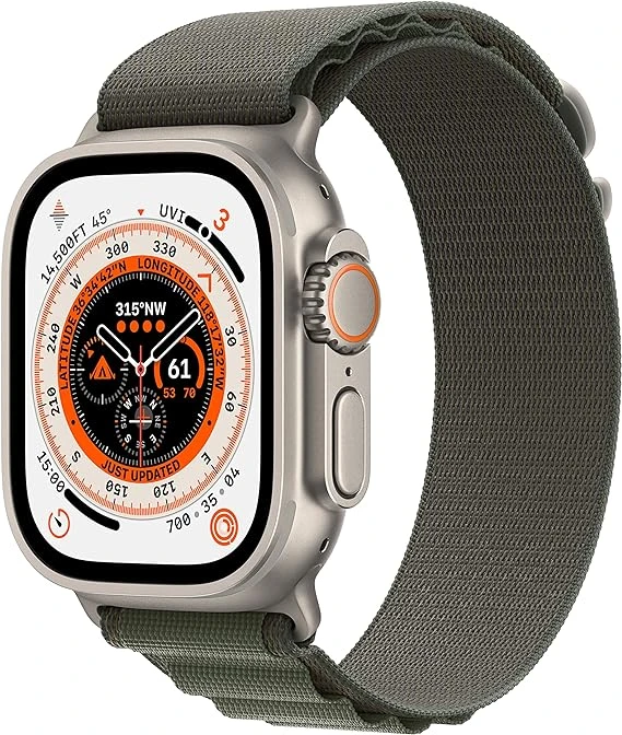 Apple Watch Ultra [GPS + Cellular 49mm] Smart Watch w/Rugged Titanium Case & Green Alpine Loop Large 智慧型手錶 智慧手錶