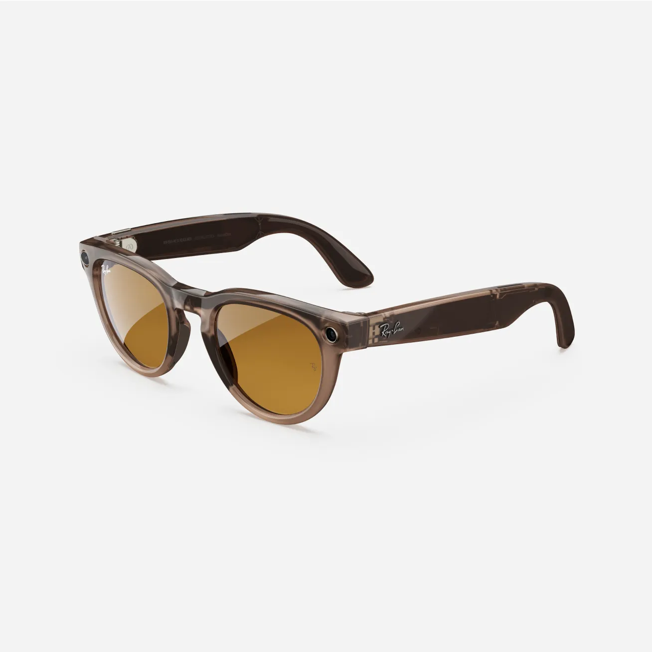 Ray-Ban Meta Headliner, Shiny Warm Stone Transparent/Saffron Yellow, Standard, High bridge fit