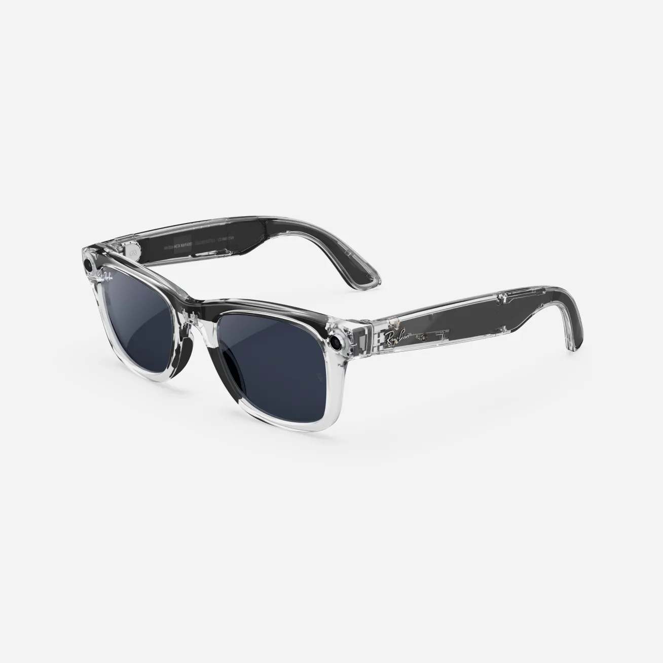 Ray-Ban Meta Wayfarer, Shiny Transparent/Clear to Sapphire Transitions, Standard, High bridge fit