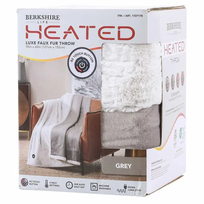 Berkshire Life Heated Throw – 50 in X 60 in Electric Blanket