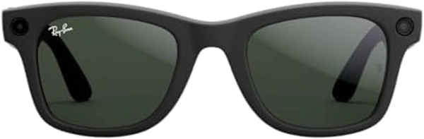 Ray-Ban Meta Wayfarer, Matte Black / Clear to Graphite Green Transitions, Large