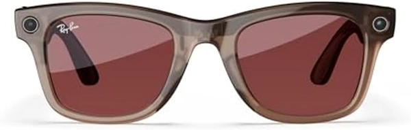 Ray-Ban Meta Wayfarer, Warm Stone / Transitions Watermelon Red, Regular