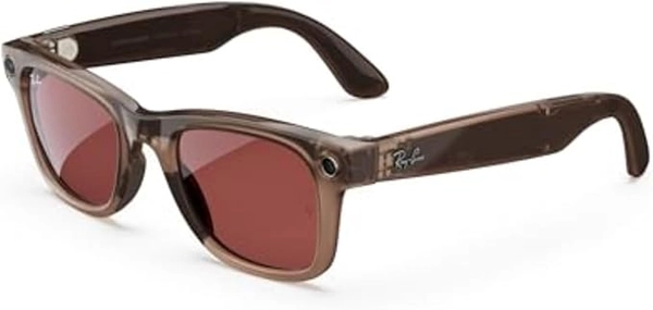 Ray-Ban Meta Wayfarer, Warm Stone / Transitions Watermelon Red, Regular