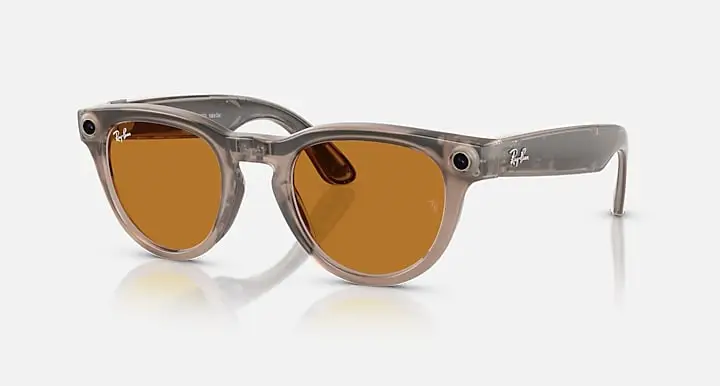 Ray-Ban Meta Headliner, Warm Stone/ Clear/Saffron Yellow Transitions, M, High bridge fit