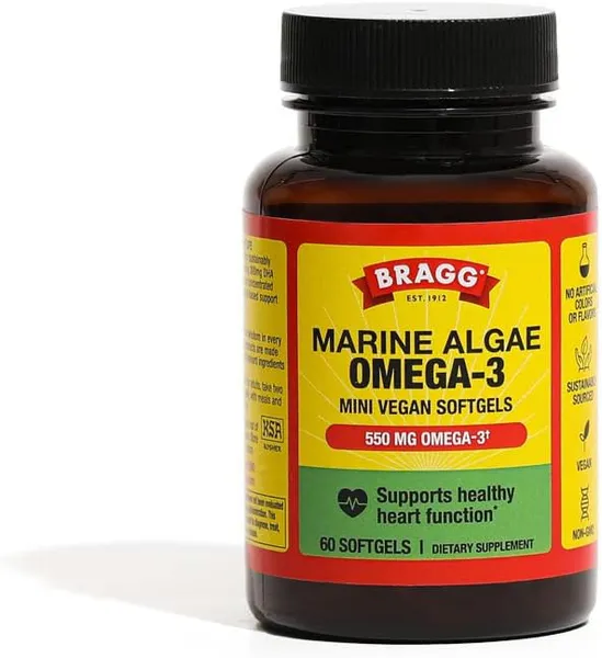 Bragg Marine Algae Vegan Omega-3 Supplement with EPD and DHA Fatty Acids