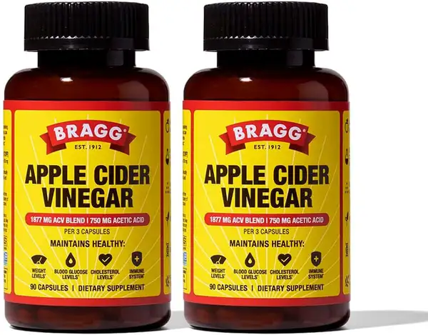 Bragg Apple Cider Vinegar Capsules with Vitamin D and Zinc (2 Pack)