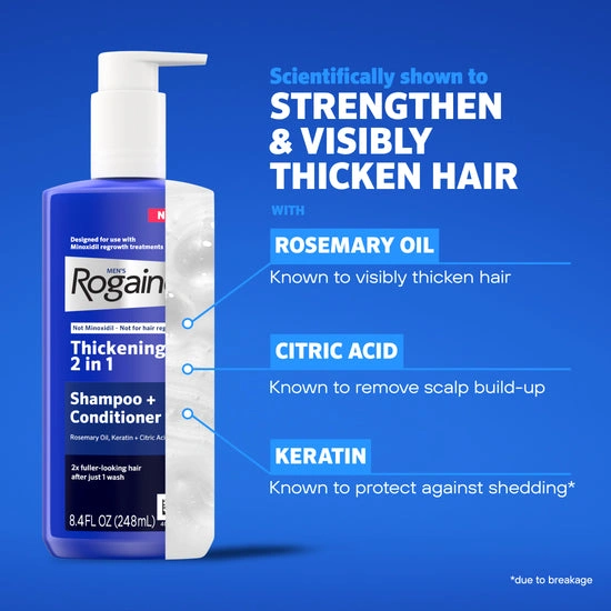 Men's ROGAINE Hair Thickening 2 in 1 Shampoo + Conditioner 落建2合1洗髮精+護髮素