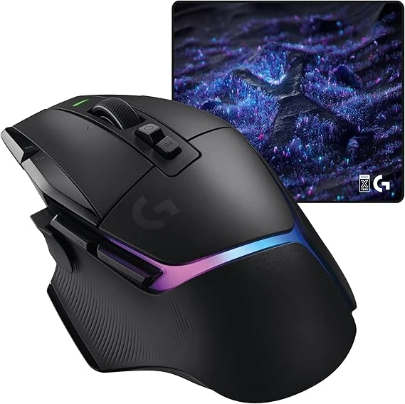 Logitech G502 X PLUS LIGHTSPEED Wireless RGB Gaming Mouse and G640 SE Large Cloth Gaming Mouse Pad (460 x 400 x 3 mm) – Black